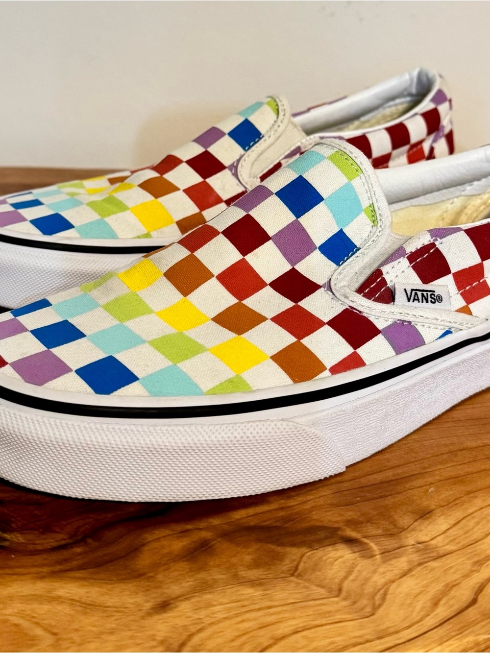 Vans Unisex Checkerboard Slip-On Sneakers - Multi Color